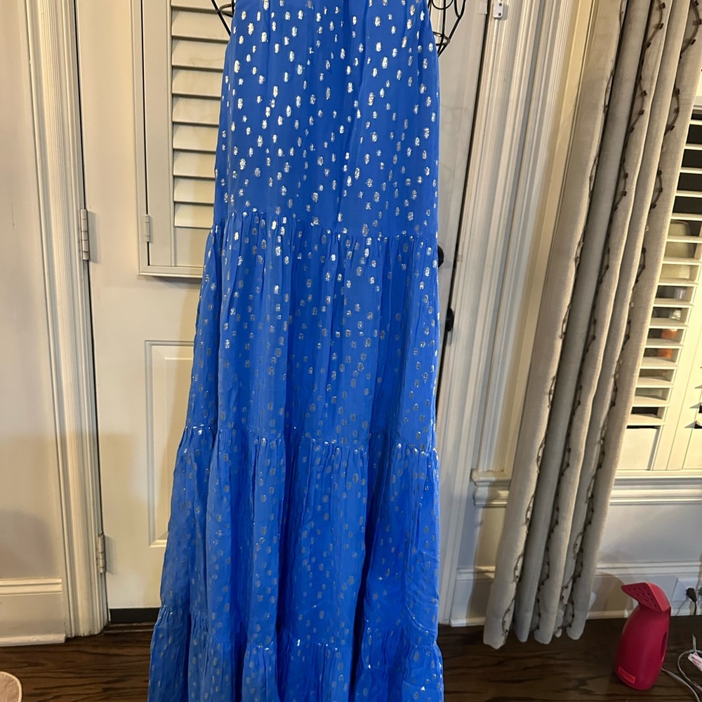 Lilly Pulitzer Blue Maxi Dress with Silver Accents - Picture 2 of 12